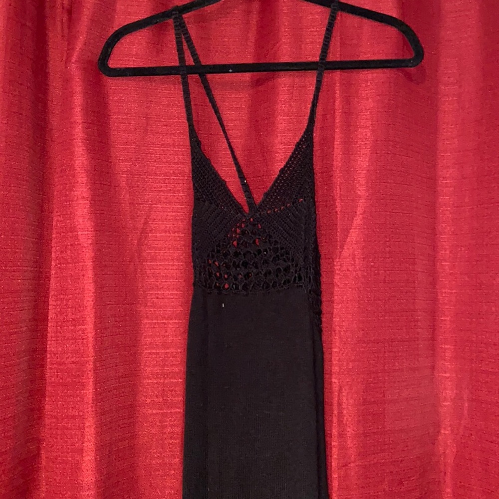 Nasty Gal Black Knitted maxi dress -